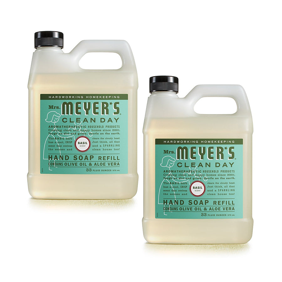 (2 Pack) Liquid Hand Soap Refill, Basil, 33 fl oz