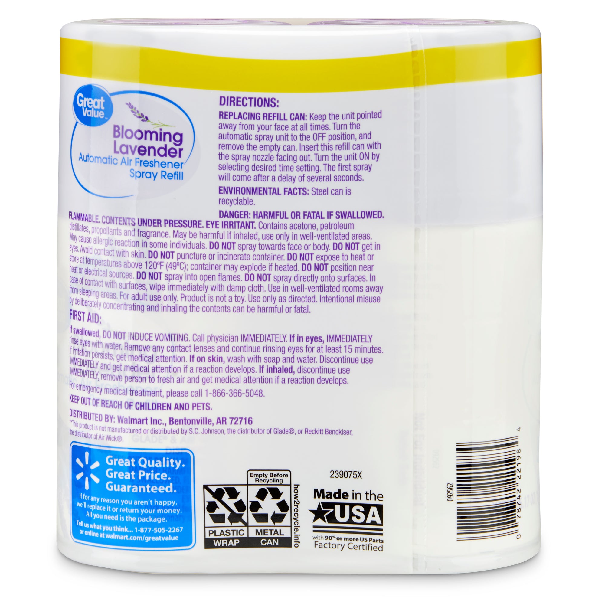 Automatic Air Freshener Spray Refill, Blooming Lavender, 12.34 oz, 2 Count