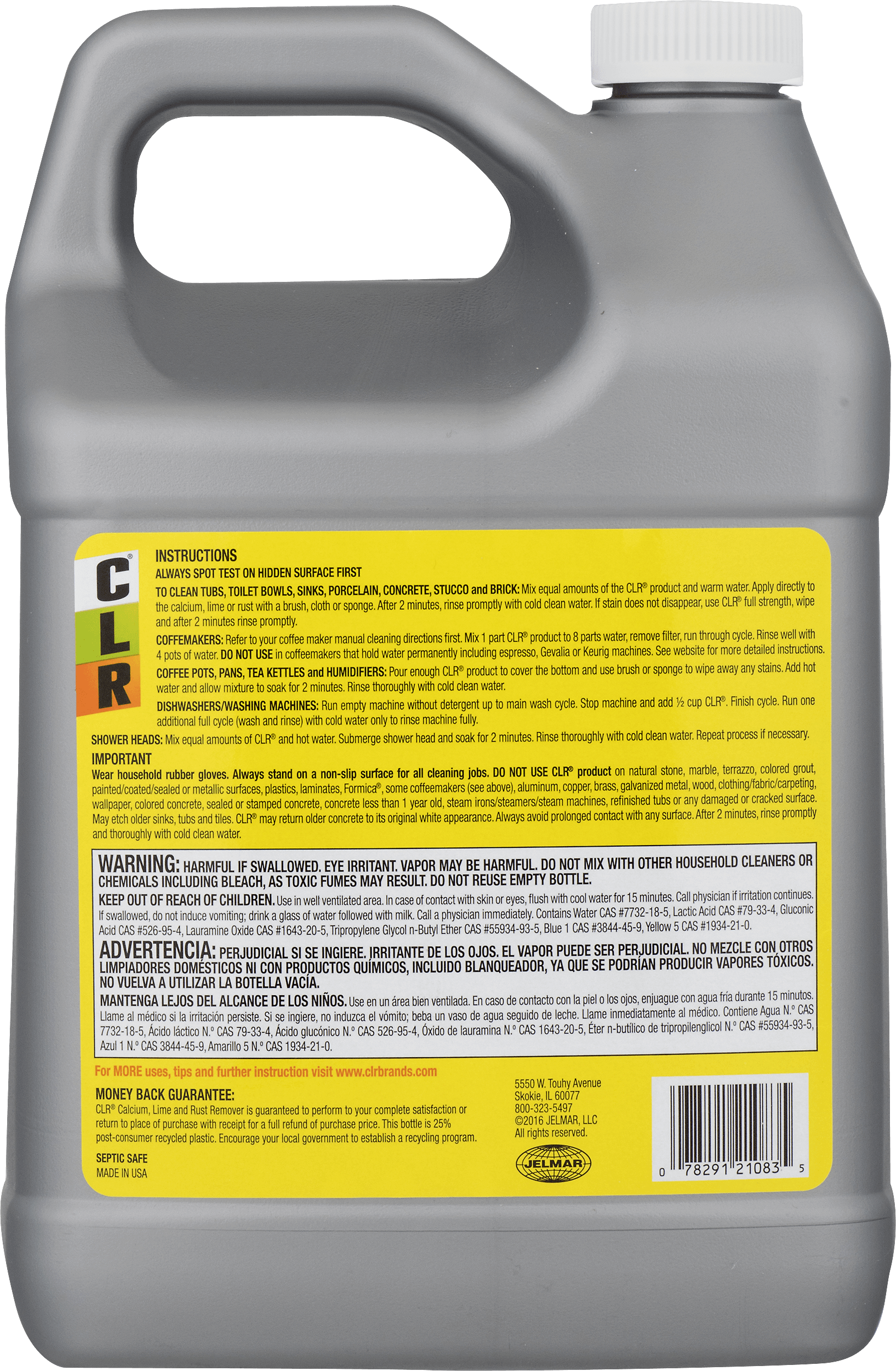 Calcium Lime & Rust Remover, Household Cleaner, 1 Gallon (128 Oz) Bottle